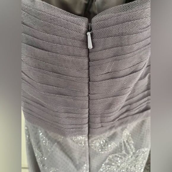 Hayley Paige Tulle Mauve Purple Strapless Bridesmaid Prom Dress NWT - Size 14 - Picture 8 of 9